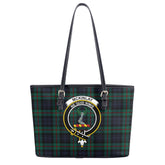 McKinlay Modern Tartan Crest Leather Tote Bag